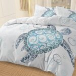 Turtle Bed Sets Ocean 3 Piece Turtle Themed Comforter Cover With 2 Pillowcases - Image 6