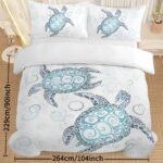 Turtle Bed Sets Ocean 3 Piece Turtle Themed Comforter Cover With 2 Pillowcases - Image 9