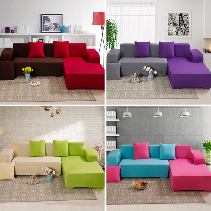 Solid Corner Sofa Covers Couch Slipcovers Elastica Material Sofa Skin Protector Cover Sofa Armchair - Image 1